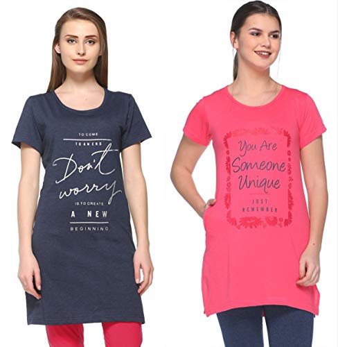 Image of In Love Women's Plus Size Cotton Printed T-Shirt with Pocket - Combo Pack of 2