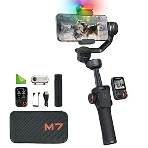 Hohem iSteady M7 Gimbal Stabilizer for iPhone,Phone Gimbal/Smartphone Gimbal w/ AI Tracking,Detachable Touchscreen Remote,Extension Pole,Magnetic Fill Light for Video Recording – Hohem M6 Kit Upgrade