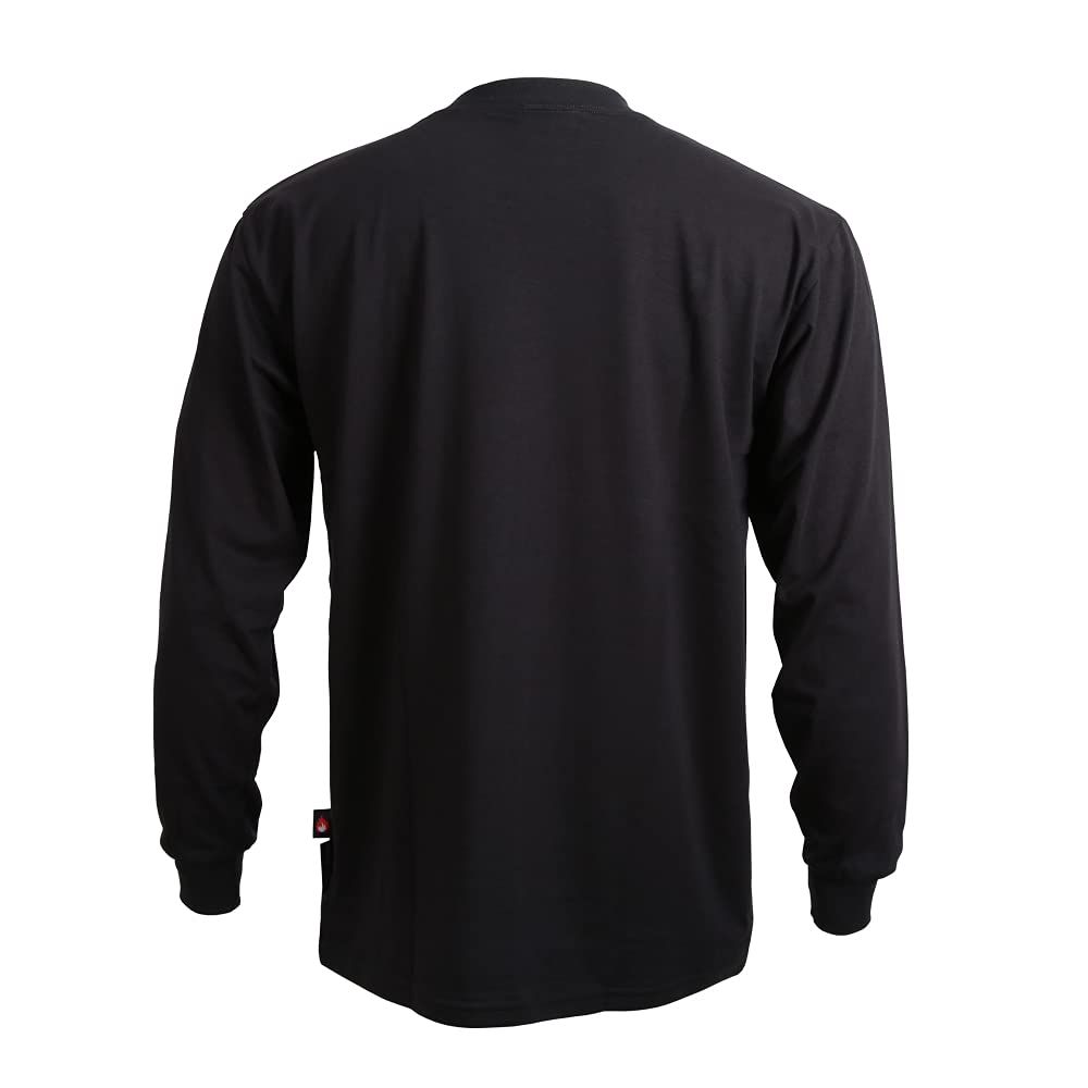 TEXFIRE - T-Shirt à Manches Longues Noir Ignifuge. Protection du Soudeur Contre Le Froid, la Chaleur et Les étincelles de soudage.
