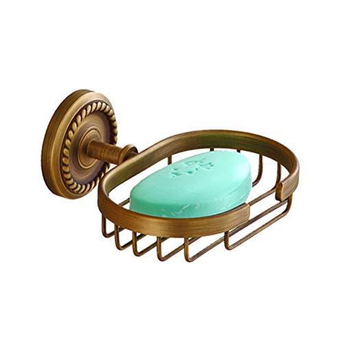 Ounona Vintage Style Solid Brass Wall Mounted Bath Shower Soap Dish Holder Soap Basket Antique Brass Soap Shelf Tray For Home Bathroom #TOP4