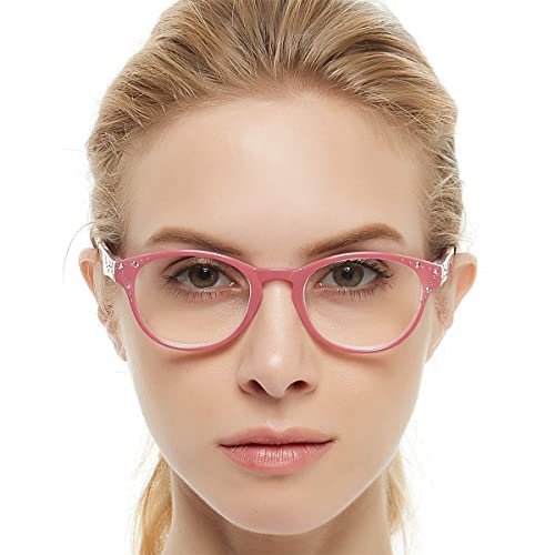 OCCI CHIARI Womens Reading Glasses 1.25 Oval Frame Readers Comfotable Magnifying Glasses for Women Spring Hinge (Pink, 125) - Image 2