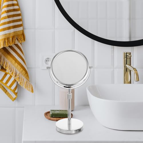 Miroir de maquillage rond métal rotatif de coiffeuse table bureau - 7