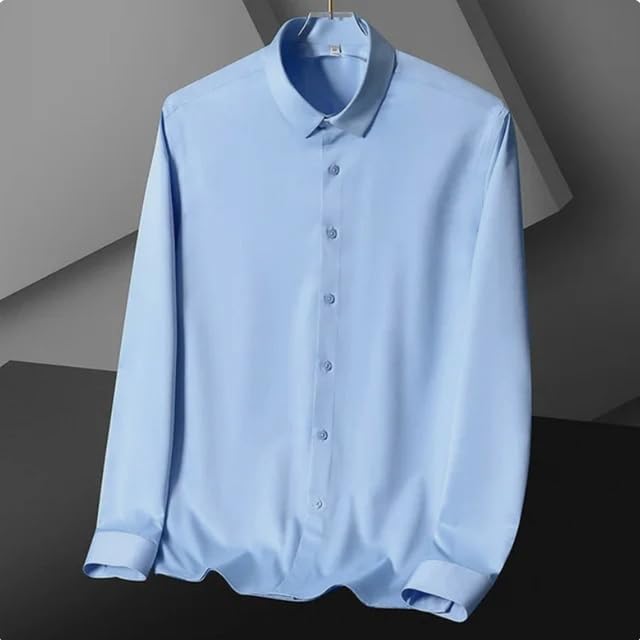 Image of DEELMO Men's Stylish Solid Satin Casual Shirt for Men Full Sleeves| Poly Satin Silk Shirt