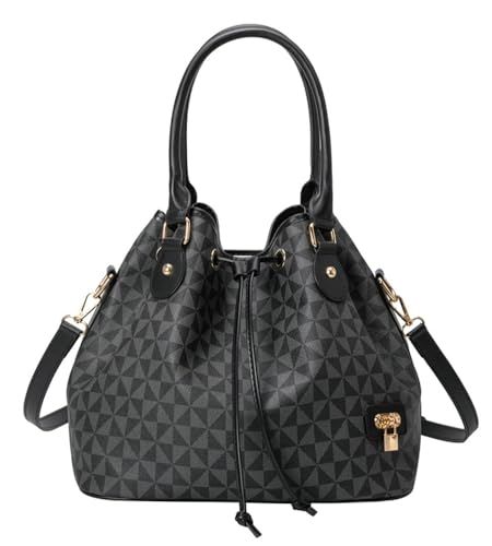 Women’s Drawstring Bucket Bag Top Handle Tote Shoulder Handbag Hobo Crossbody Purse