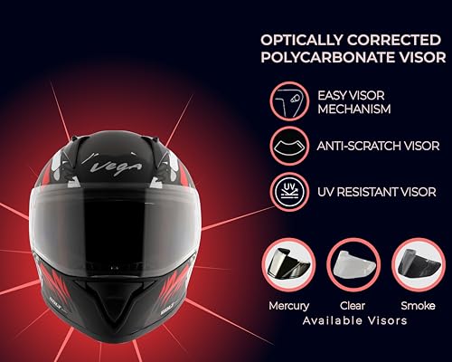 Image of Vega Bolt Bunny Dull Black Red Helmet-L