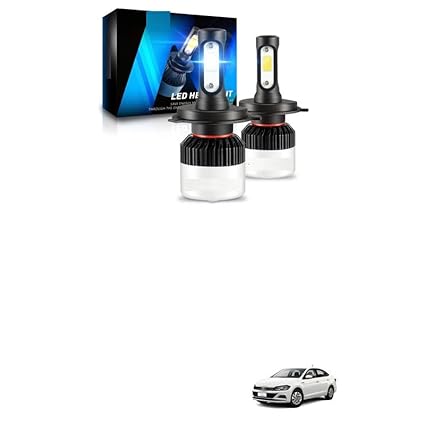 LOVMOTO H4 Car Led Headlight Bulbs Hi/Lo 72W 9000LM 6500K LED Fog Light Automotive Headlight Bulbs Auto Conversion Driving Lamp Cool White, (H4) Comfortable With Vir-tus
