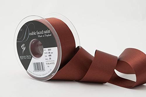 Berisfords Double FACE Poly Satin Ribbon, BlackBerry, 15 mm