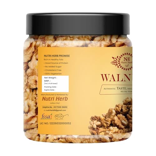 Image of Nutri Herb Walnuts Without Shell | Fresh and Crunchy Nuts | Protein Rich and Fiber Packed | Perfect for Baking Salads Smoothies | Great for Everyday Snacking (1kg)
