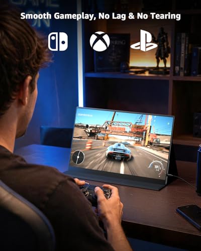 Yodoit Tragbarer Monitor 17,3" 2,5K QHD 180 Hz IPS-Display (2560 x 1440 Pixel, 16:9) mit USB-C-Anschluss, integrierten Lautsprechern und Smart Cover. Kompatibel mit PC, Laptop, MacBook und Xbox 5