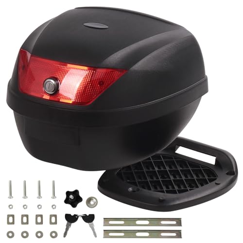 Japard Motorcycle Top Case 28L Rear Box Daily Tail Box Trunk Lockable Storage...