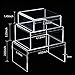 TOUGS Clear Acrylic Display Risers, 2 Sets of 3 Showcase Shelf for Figures, Buffets, Cupcakes and Jewelry Display Stands, with Sticky Protective Film