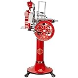 VBI Milano 1898 Volano B114 Premium Flywheel Food Slicer - Red | Luxury Meat Slicer with...