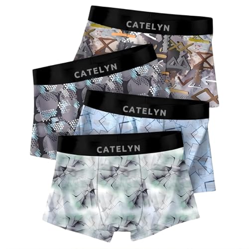 Image of CATELYN Ultra-Soft Nylon Breathable Stretch Trunks Men's Premium Printed Innerwear for Daily Comfort Men Sweatproof (Pack of 4)