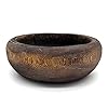 CVHOMEDECO Primitives Solid Wood Functional and Collectible Bowl Vintage Round Hand Carved Wooden Bowl Rustic Treenware Artworks for Serving Nuts Snacks Fruits or Accent Decor 9 Inch