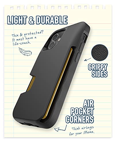 Image of Smartish iPhone 12 Mini Wallet Case - Wallet Slayer Vol. 1 [Slim + Protective] Credit Card Holder (Silk) - Black Tie Affair