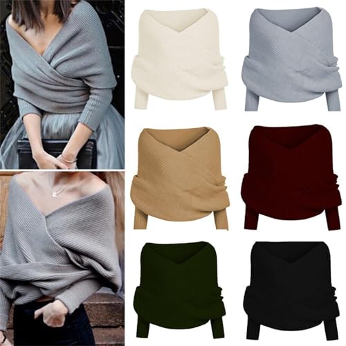 Scarf with Sleeves, Sweater Scarf with Sleeves Unisex Fall Winter Warm Scarf Wrap Shawl Scarves2