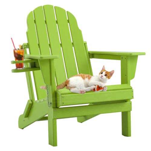 Richryce Folding Adirondack Chair Outdoor, Hdpe Poly Lumber Weather Resistant Patio Chairs, Patio Chair Lawn Chair Outdoor Adirondack Chairs For Garden, Deck, Backyard, Lawn Furniture (Green) #TOP3