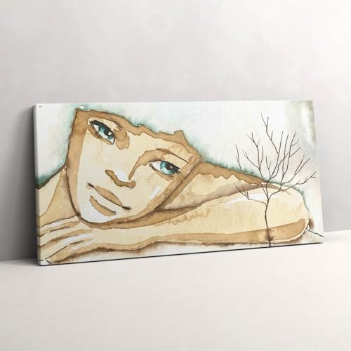 Décoration murale d'art raffinée : peinture grand format portrait femme