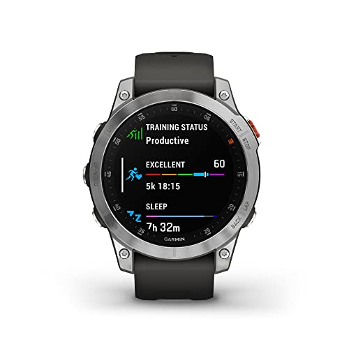 Garmin epix Gen 2, Montre Intelligente Active Haut de Gamme, écran AMOLED à écran Tactile, Montre d'aventure avec fonctionnalités avancées, Acier Ardoise