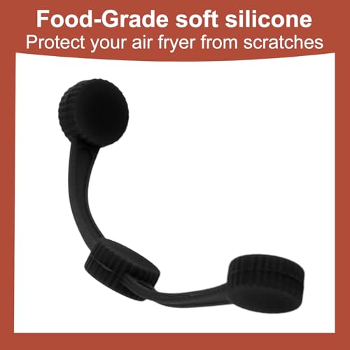 Gosknor 4 Sets Magnet Silikon Schnallen für Airfryer, Sicherheitsverschluss Einweg Einsätze hitzebeständig Verhindert Papierverbrennungen Magnetische Halterungen für Airfryer Zubehörteile (Schwarz)