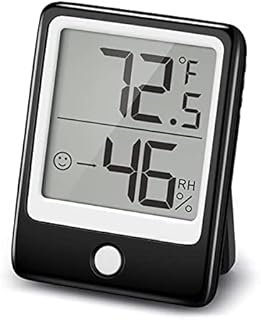 Indoor Thermometer Digital Hygrometer, Temperature and Humidity Monitor for Home, Bedroom, Baby Room, Office, Greenhouse and Cellar, Black