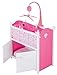 Jouets Lit de Poupon en Bois poupée avec Rangement 51,5x30x90cm - lit Armoire Blanc et Rose - Mobile Musical et Parure Inclus Accessoire mobilier - Poupon