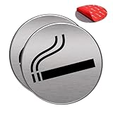 2 x selbstklebende Schilder, AAA+-Oberfläche, lackiertes Aluminium, gebürstetes Finish, Superkleber, Durchmesser Ø 100 mm, Dicke 0,8 mm (Rauchsignal erlaubt)