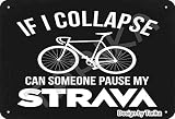 Affiche décorative en métal avec inscription « If I Collapse Can Someone Pause » - 20 x 30 cm - Pour la maison, la cuisine, la salle de bain, la ferme, le jardin, le garage - Citations inspirantes