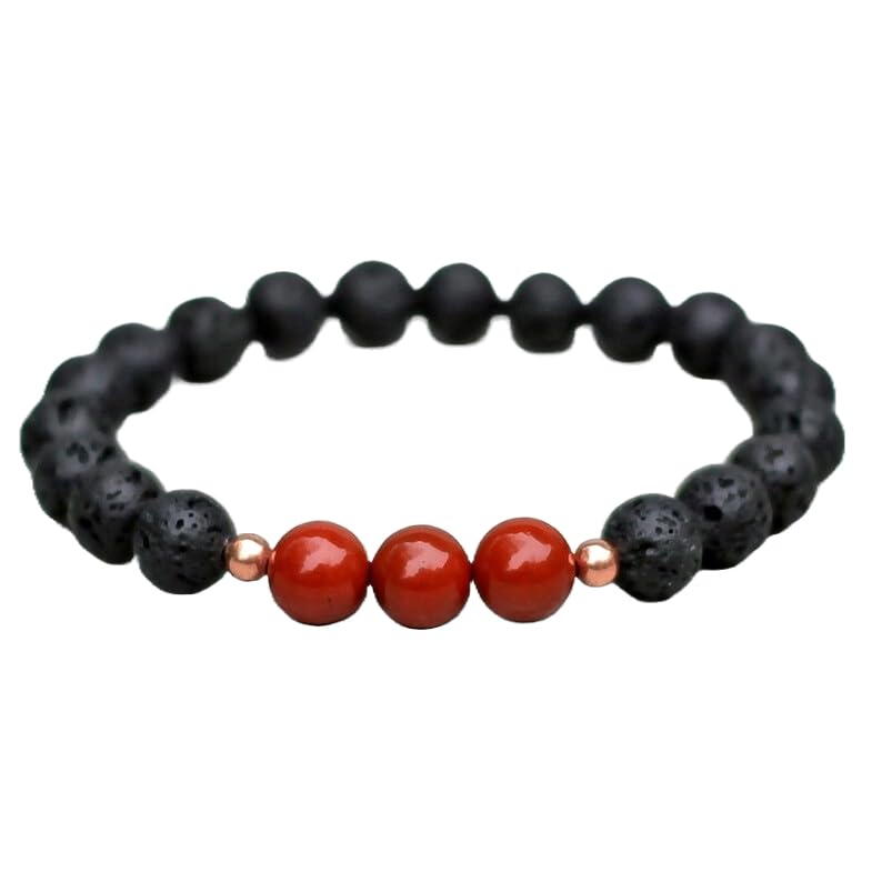 Bracelet jaspe rouge et cuivre 8mm le cadeau idéal de guérison zen