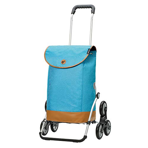Andersen Shopper Treppensteiger Royal Alu klappbar mit Rad Ø 3 x 13cm und 47 Liter Tasche Emil blau