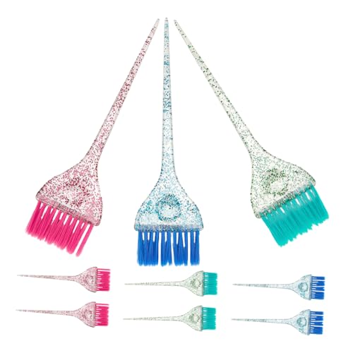 Baluue 9 Piezas Aplicador De Color Para El Cabello Cepillo Para Mechas Cepillo De Peluquería Para Teñir El Cabello Aplicador De Color Para Tinte