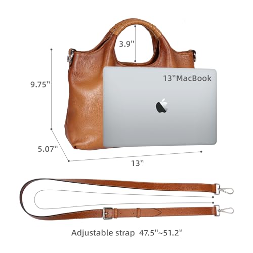 Bolso Satchel de Cuero Genuino con Asa Superior miniatura 4