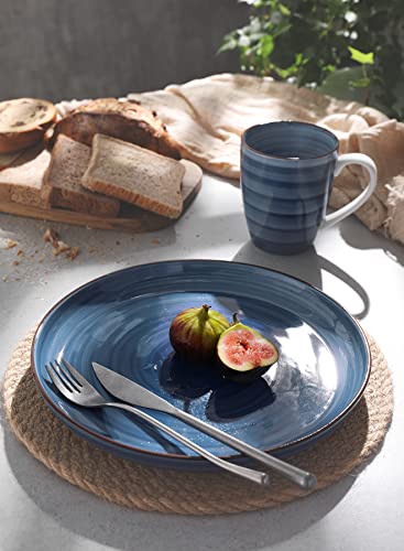 Sweese 164.003 Porcelain Round Dinner Plates - 10 Inch - Set Of 6, Cool Assorted Colors #TOP5