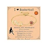 Exquisite Design: Ce bracelet est conçu avec un symbole infini élégant et une petite balle de basket ornée de cristaux scintillants. Le design unique et sportif ajoute une touche de glamour et de passion pour le basket-ball à votre tenue quotidienne.