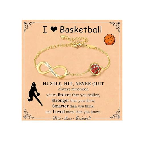 XFSRG - XFSRG Bracelet Femme Basket-Ball Doré Infini avec Cristaux Bracelet Personnalisé Mode Sport pour Filles et Femmes, L, Cromo, Achat