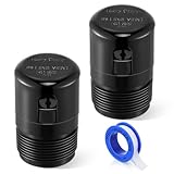 Enhon 1-1/2 Inch NPT ABS In Line Vent, Diaphragm RV Air Admittance Valve for Under Sink Vent with PTFE Thread Seal Tape, Easy to Install(2 Pcs)