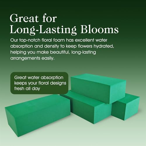 Simpa 20PC Dry Floral Foam Bricks 23 X 11 X7.5Cm Super Water Absorbent Florist Flower Arranging Supplies For Events, Weddings, Birthdays, Centerpieces, Bouquets And Decorations. - 5