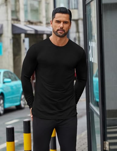 COOFANDY Mens Long Sleeve T Shirts Casual Crew Neck Tee Shirts Lightweight Soft Pullover Tops2