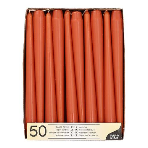 Bougies coniques rouille 25 cm PAPSTAR 89145 pour chandelier et bougeoir