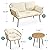 YITAHOME 4-Piece Wicker Patio Furniture Set, All-Weather Rattan Conversation Set, Outdoor Balcony Bistro Set with Loveseat Chairs Table Soft Cushions for Backyard, Pool, Deck, Garden - Beige