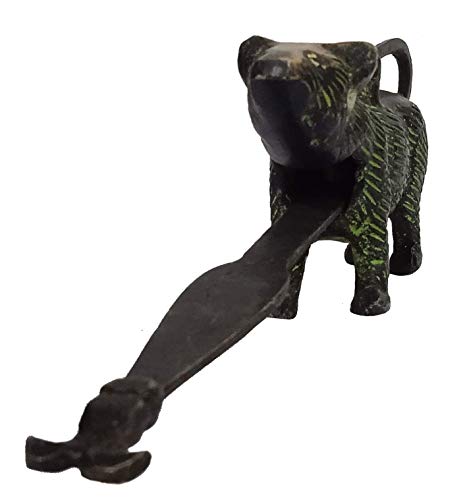 Purpledip Brass Antique Finish Lock (Padlock) & Push Key: Unique Grizzly Bear Design (12304), Multicolor, Medium - Image 3