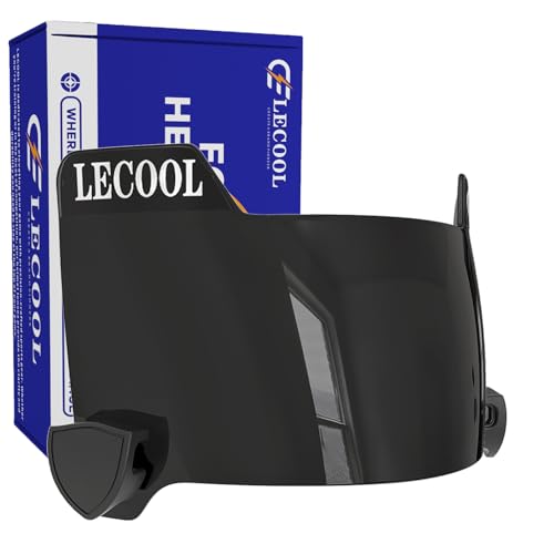LeCool Football Visor, Curved Lens Technology, Universal Fit for Adult & Youth Helmets (Black)