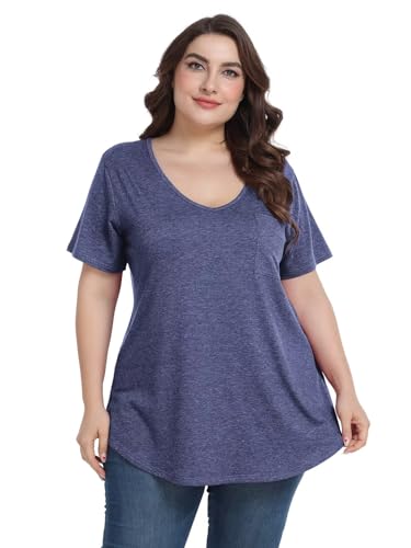 Image of BELAROI Women Plus Size Tops V-Neck Tunics Shirts