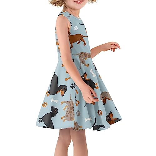 Girls Summer Dress High Waisted Sleeveless Camisole Party Holiday Swing Sunny Dress for 3-16 Teens3