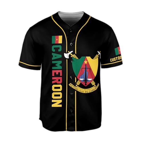 Camisa de béisbol personalizada para hombre, estilo Cameroon miniatura 4