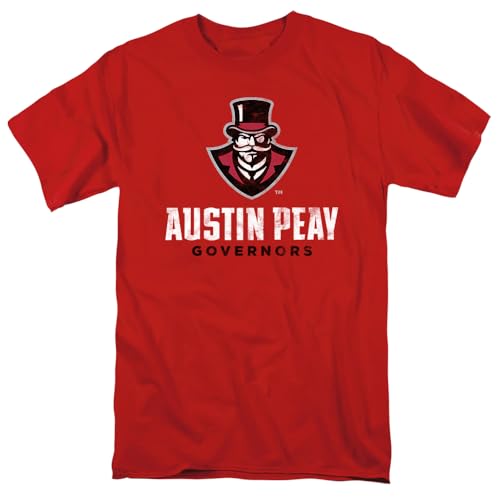 Austin Peay State University Large Unisex Adult T Shirt, Red, Large