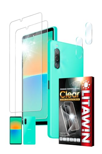 リタウィン Xperia 10 iv 用 ガラスフィルム SO-52C 用 2枚 カメラフィルム SOG07 強化ガラス A202SO 用 気泡レス 保護フィルム フィルム 液晶保護フィルム