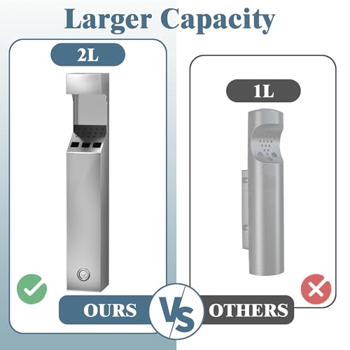 Image of lukar Wall Mounted Trash Can Outdoor, Commercial Trash Bin for Outside, Stainless Steel Garbage Can for Patios Hotels Cafes Offices Restaurants Bars and Public Areas