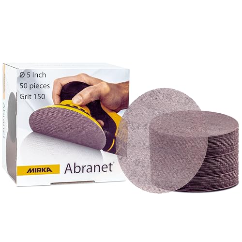 Mirka Abranet Net Disc / 5 inch/Grit 150 / Sandpaper Sanding Discs Hook and Loop / 50 pcs / 9A-232-150