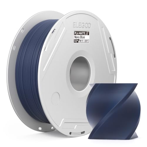 Image of ELEGOO Matte PLA 3D Printer Filament with Reusable Spool,1.75 mm Printing Filament Navy Blue 1 kg, Dimensional Accuracy + /- 0.02 mm, Compatible with Most 3D Printers